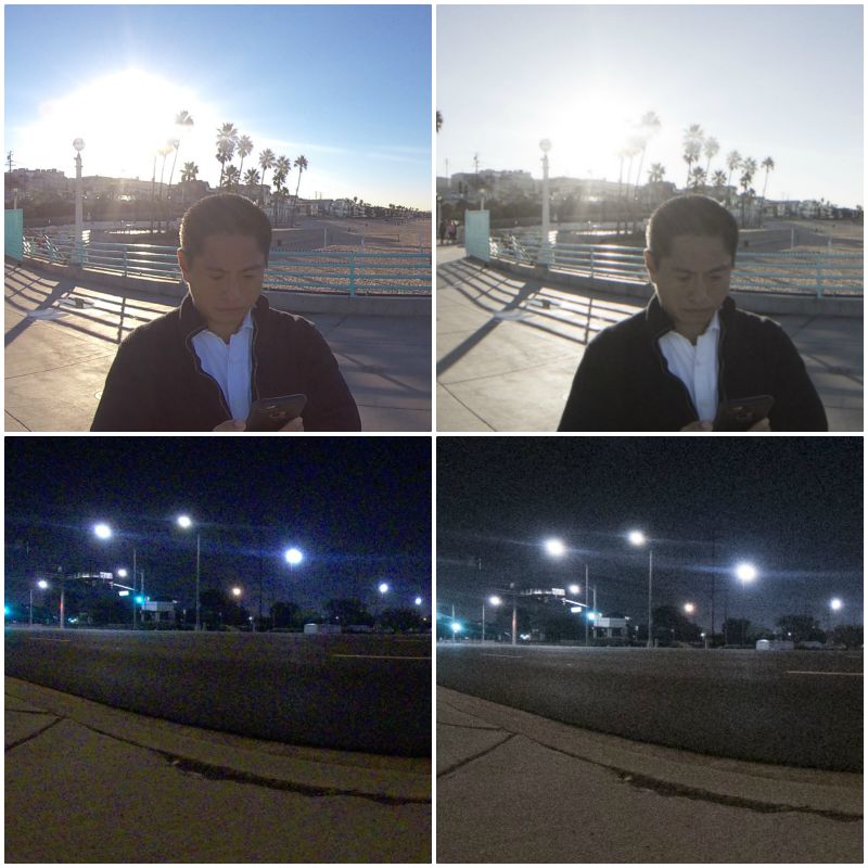 Insta360 One X crops from JPG (left) and Raw (right)