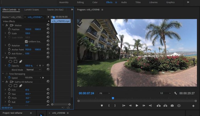 Gopro VR Reframe enables Overcapture style videos