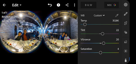 Edit the Z1 Raw DNG photos in Lightroom Mobile or other apps