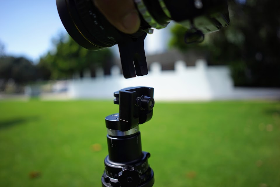 The lens ring is easy to attach and detach from the Acratech panoramic head