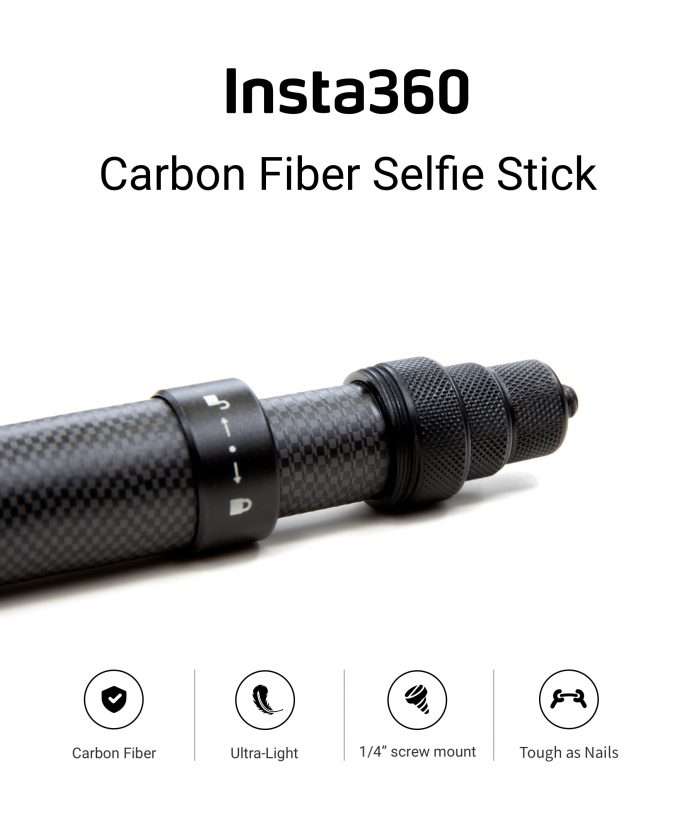 Insta360’s sleek new carbon fiber selfie stick: designed for the next Insta360 One X?