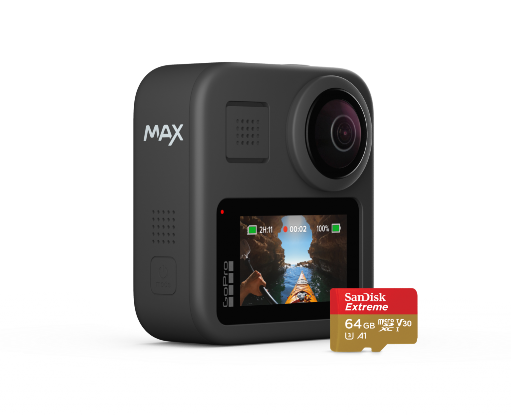 Review photos and videos on GoPro Max's large touchscreen
