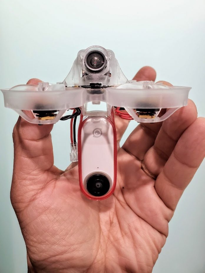 Insta360 Go on Newbeedrone Beebrain Brushless tiny whoop drone