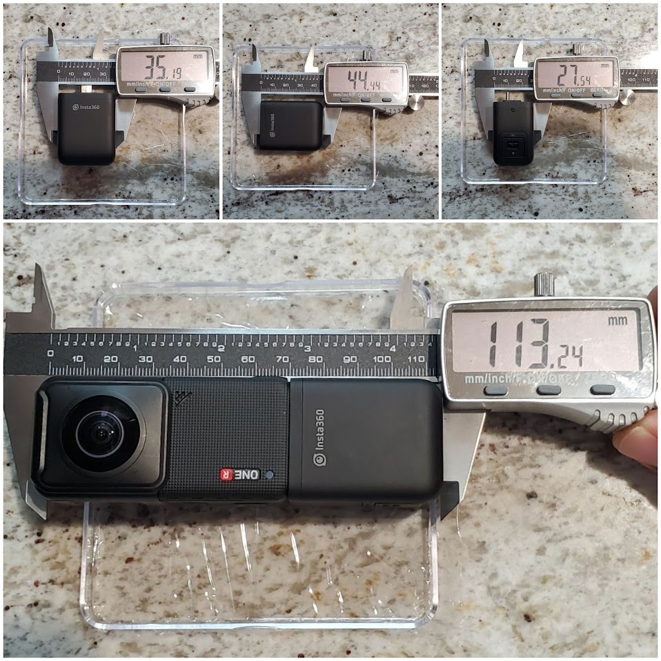 Insta360 One R vertical battery dimensions