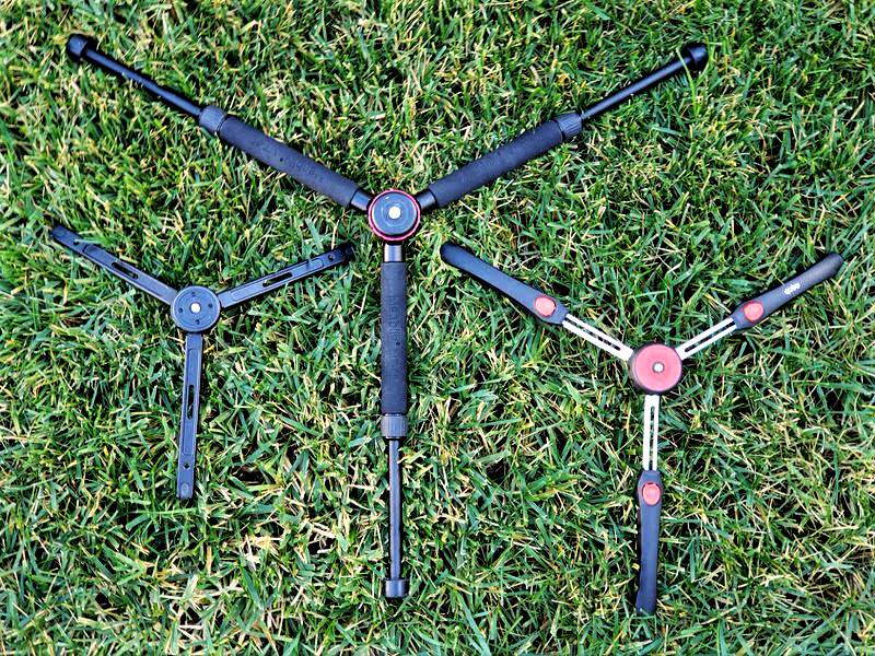 Left to right: Bushman monopod stand, MT-02 and Qubo stand