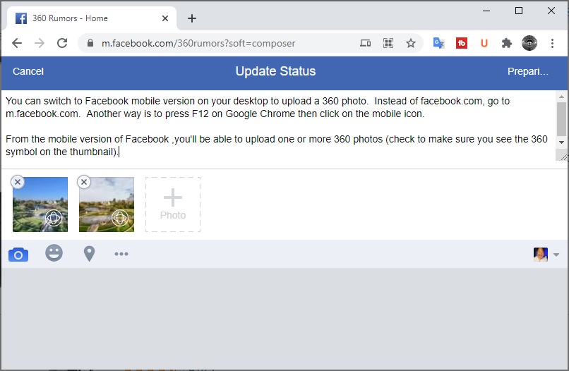 You can temporarily switch to the mobile version of Facebook on your desktop